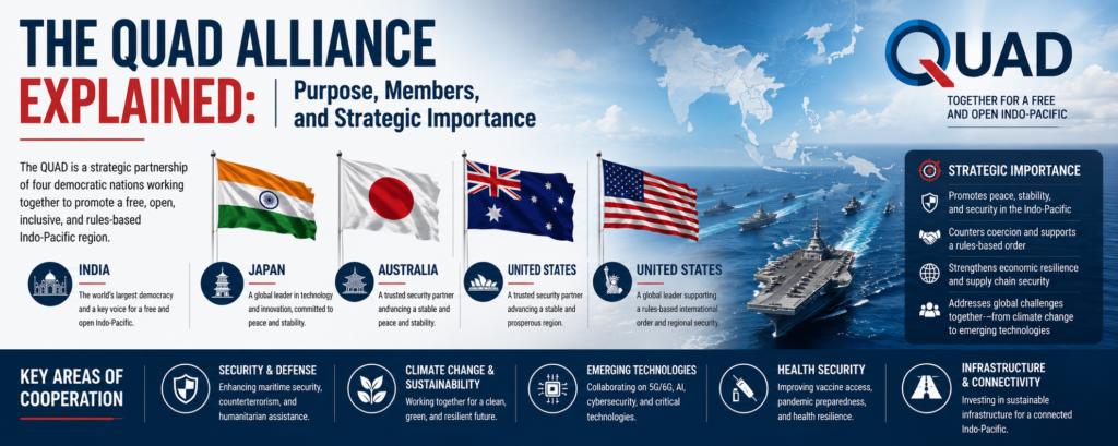 The QUAD Alliance Explained: Purpose, Members, and Strategic Importance