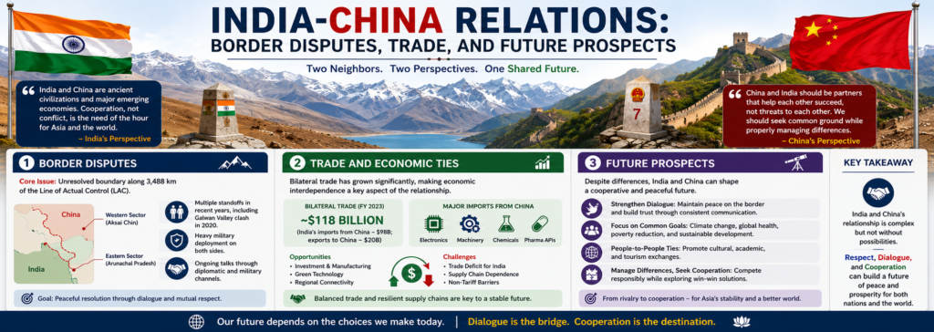 India-China Relations: Border Disputes, Trade, and Future Prospects